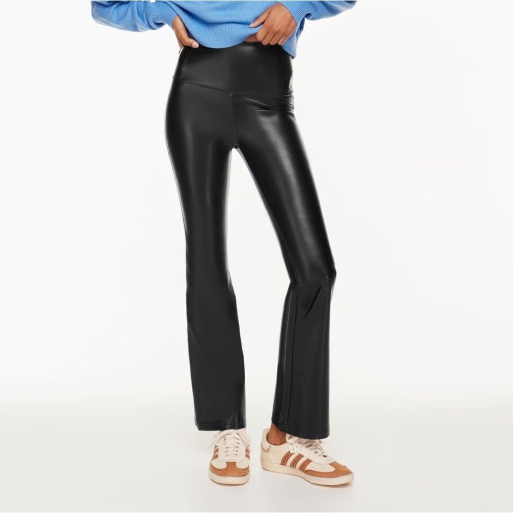 Aritzia Wilfred Flare Leather Leggings
